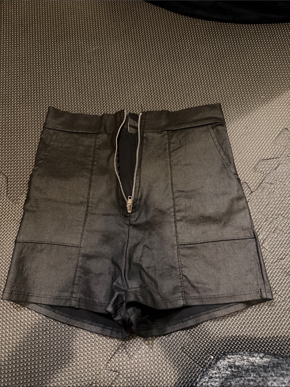 Windsor Black High-Waist Faux Leather Shorts